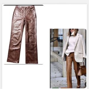 7 For All Mankind Minimalist Festival Faux Leather Brown Pants